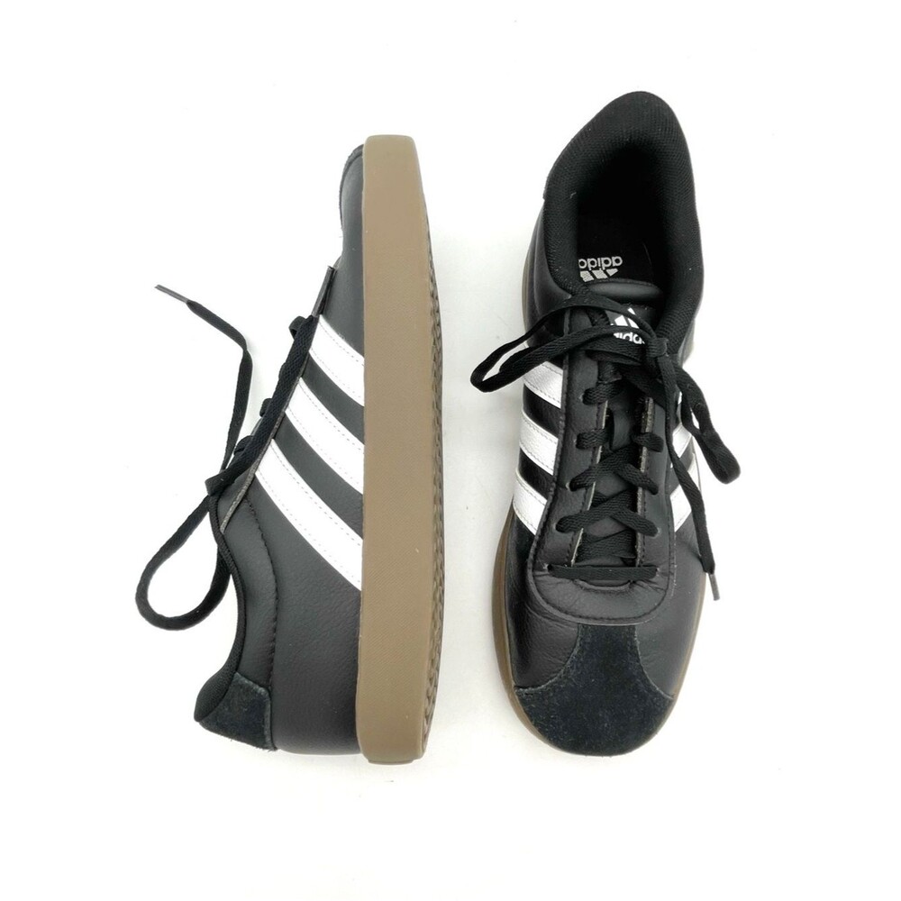 Adidas VL Court 3.0 Big Kids Youth Size 6 Black White Gum Sneakers Shoes